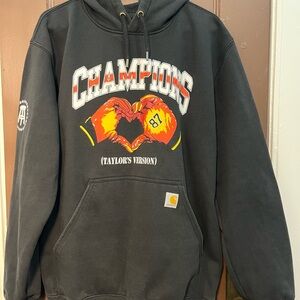 Kansas City Chiefs Champs Barstool Carhartt Taylors Version HandHeart Hoodie L